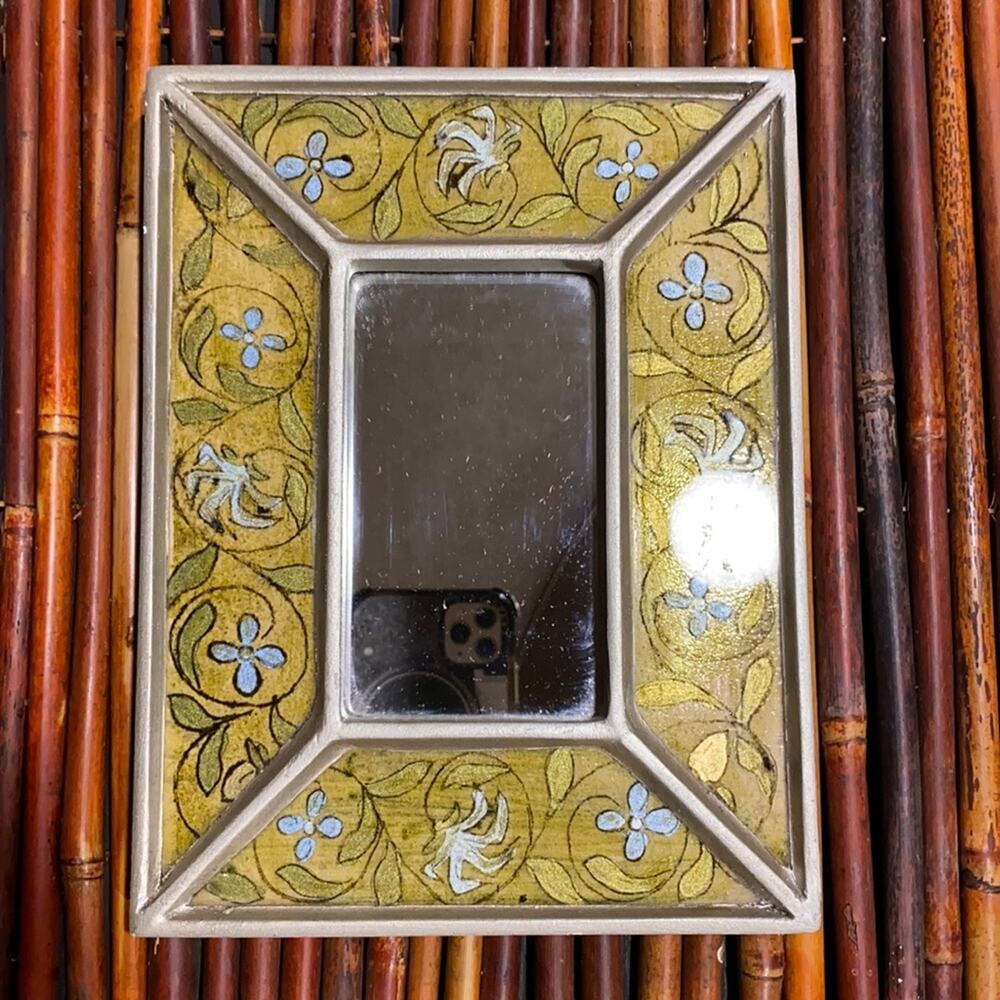 RARE!! House of Mercier Floral Framed Mirror